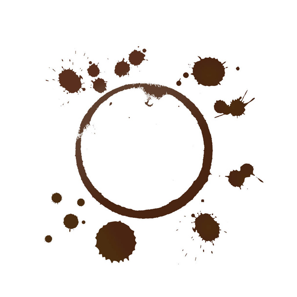 Anelli macchia di caffè isolati su sfondo bianco
 - Vettoriali, immagini