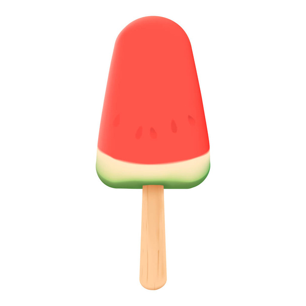 Görögdinnye fagylalt maggal, fehér alapon - Vektor, kép