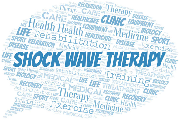 Shock Wave Therapy palabra nube. Wordcloud hecho solo con texto
. - Vector, Imagen