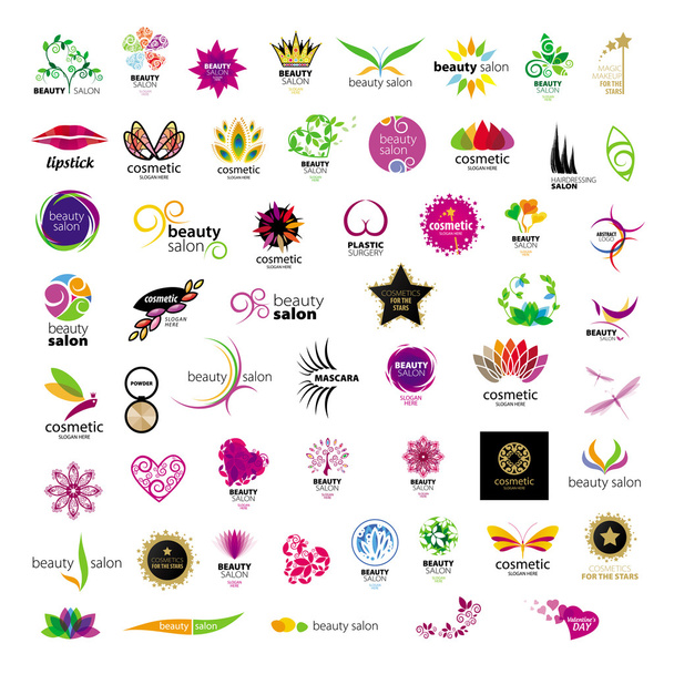 Collection of vector logos for cosmetics beauty salons - Vector, Image