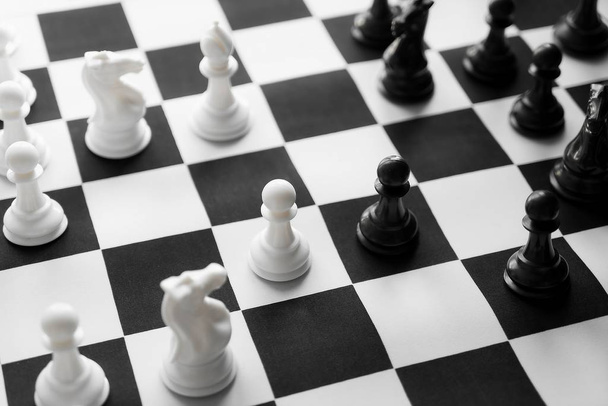 Chess with black and white board. - Photo, Image
