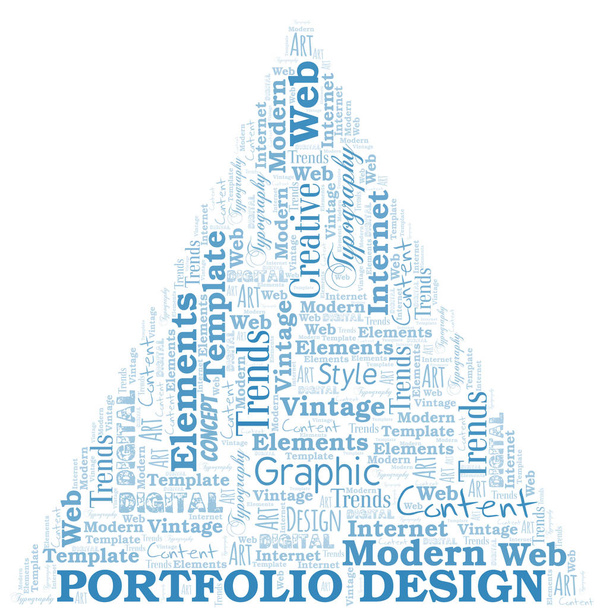 Portfolio Design word cloud. Wordcloud made with text only. - Vecteur, image