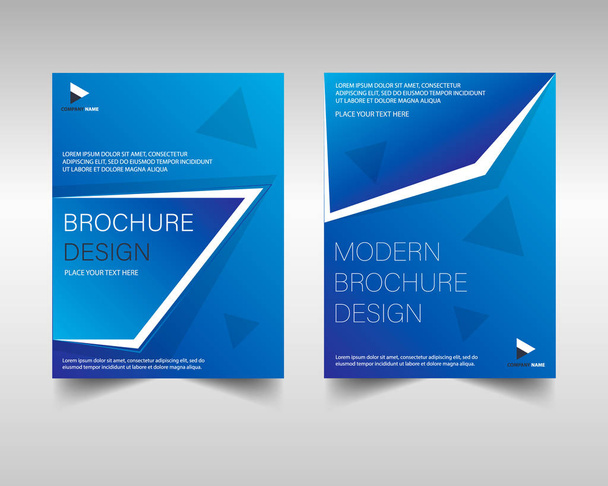 Дизайн шаблона брошюры. Шаблон брошюры корпоративного бизнеса в синем. Векторный годовой отчет
. - Вектор,изображение