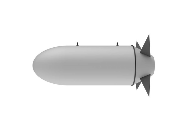 Letecká bomba na bílém pozadí. 3D obrázek - Fotografie, Obrázek