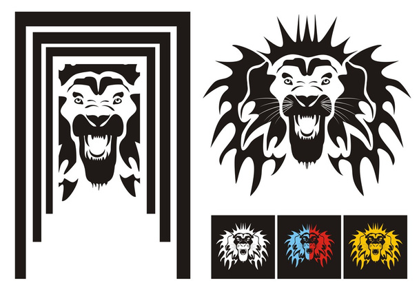 Testa di leone tribale varianti
 - Vettoriali, immagini