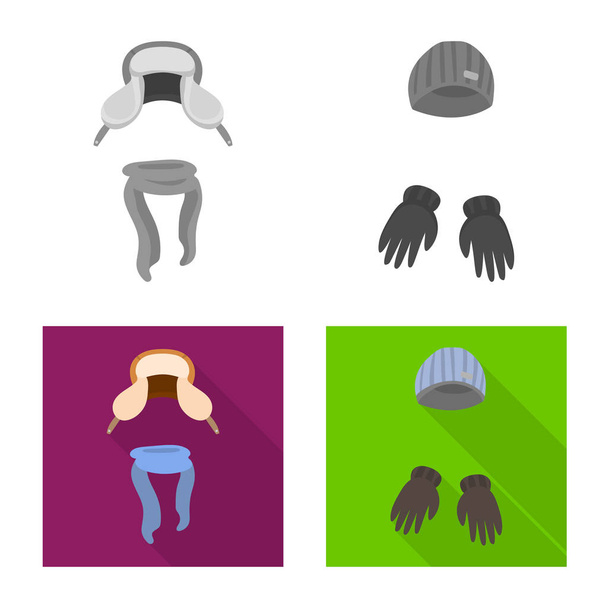 Векторная иллюстрация одежды и логотипа. Набор одежды и символ погоды для паутины
. - Вектор,изображение
