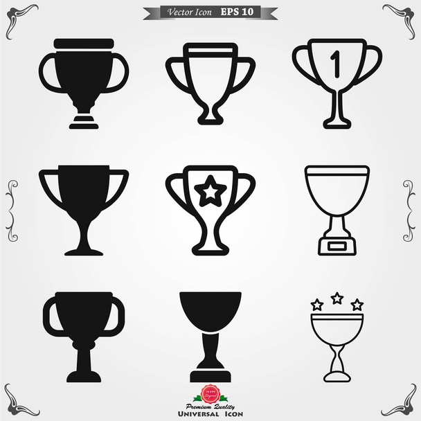Trofee cup vector pictogram. Sport concurrentie silhouet symbool. - Vector, afbeelding