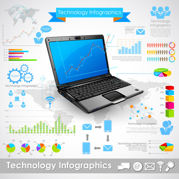 infográfico de tecnologia
 - Vetor, Imagem