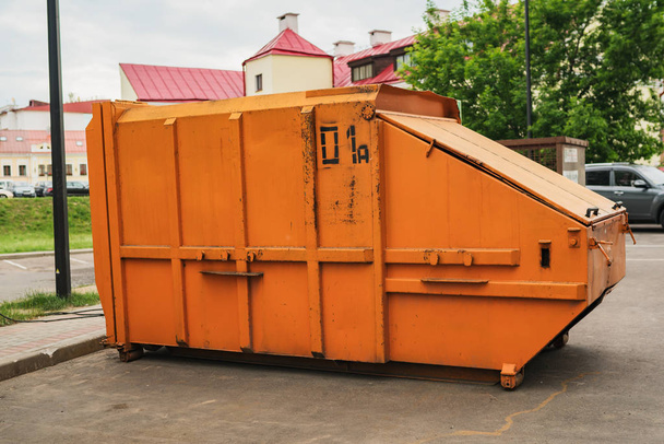 Orange garbage container - Photo, Image