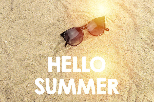 Sunglasses on sand, summer concept - Valokuva, kuva