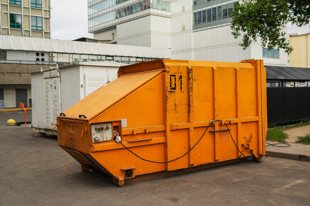 Orange garbage container - Photo, Image