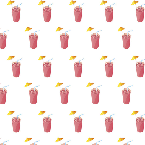 Säfte Früchte Cocktails mit Strohhalmen Muster - Vektor, Bild