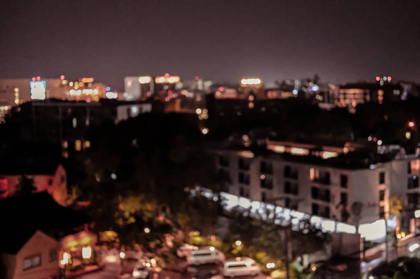 city night light bokeh defocused blurred background - Photo, image