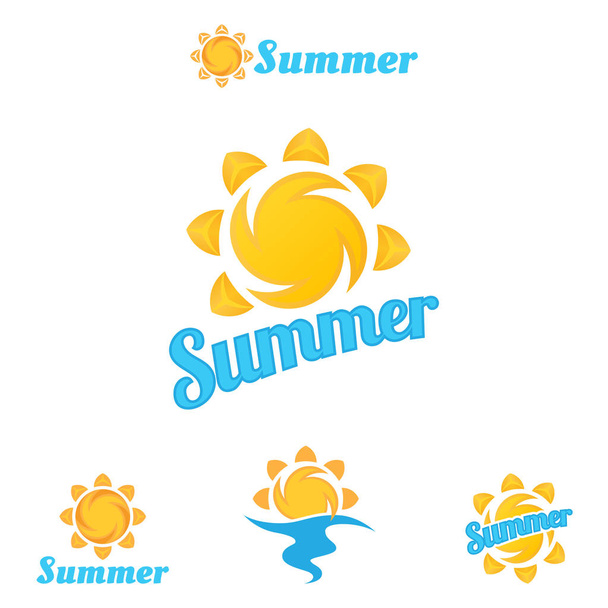 Summer logo, beautiful summer illustrations. - Διάνυσμα, εικόνα