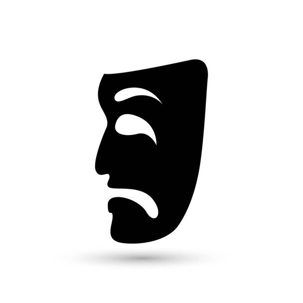 Theater symbol laughing and crying mask drawing - Vector, Imagen