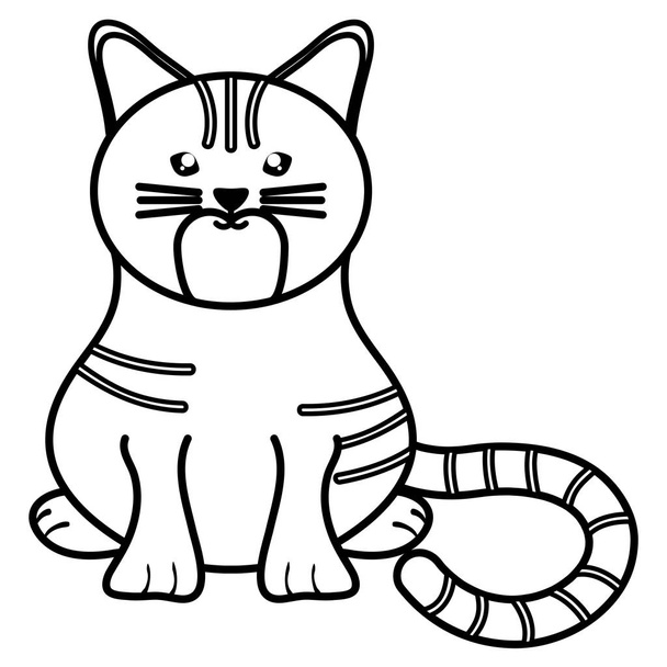 cute little cat pet character - Vector, Image