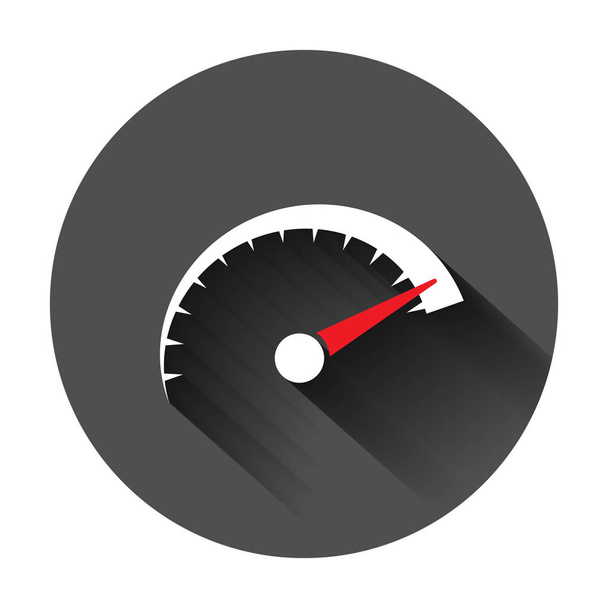 Speedometer level sign icon in flat style. Accelerate vector ill - Vector, Image