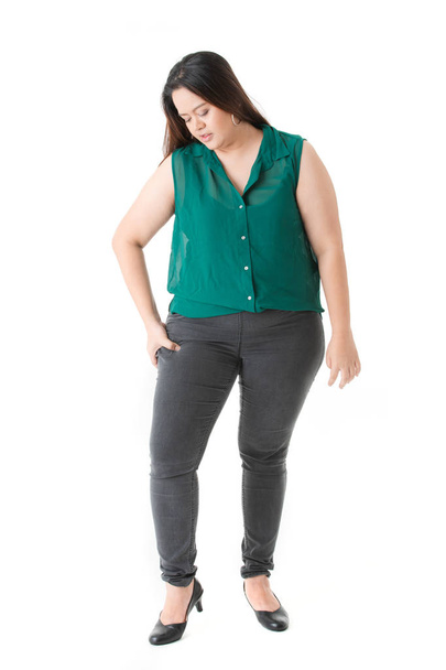 Plump lady in smart casual - Photo, Image