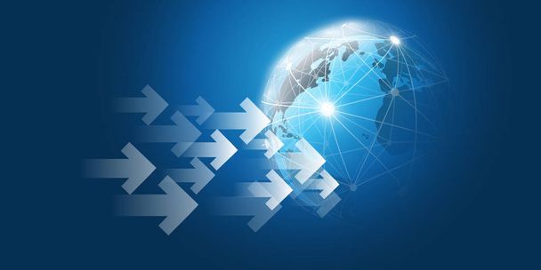 Global Networks and Trading Design Concept with Arrows and Earth Globe - Modelo de Vetor para o seu Negócio
  - Vetor, Imagem