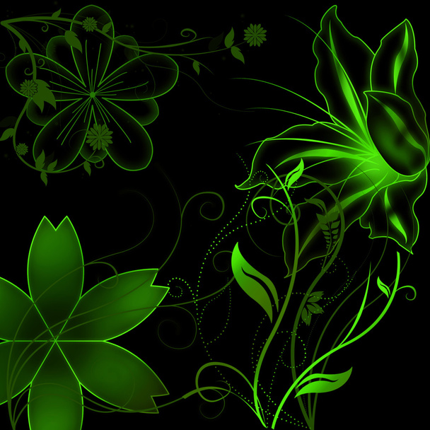 Beautiful illustrated flower background design with gradient - Zdjęcie, obraz