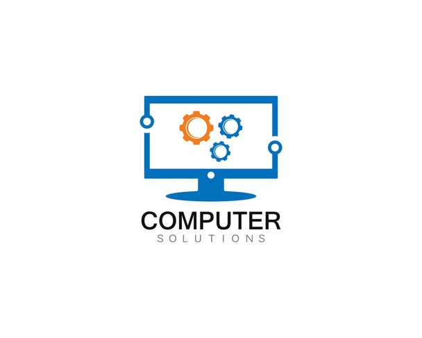 Vector computer en laptop reparatie logo template icoon Illustratio - Vector, afbeelding