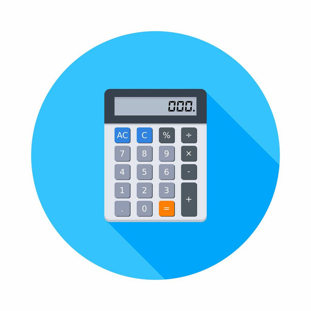 Elektronická kalkulačka, koncept kalkulovat finance, kancelářské vybavení, finance, byznys, vektor, plochý, ikona - Vektor, obrázek