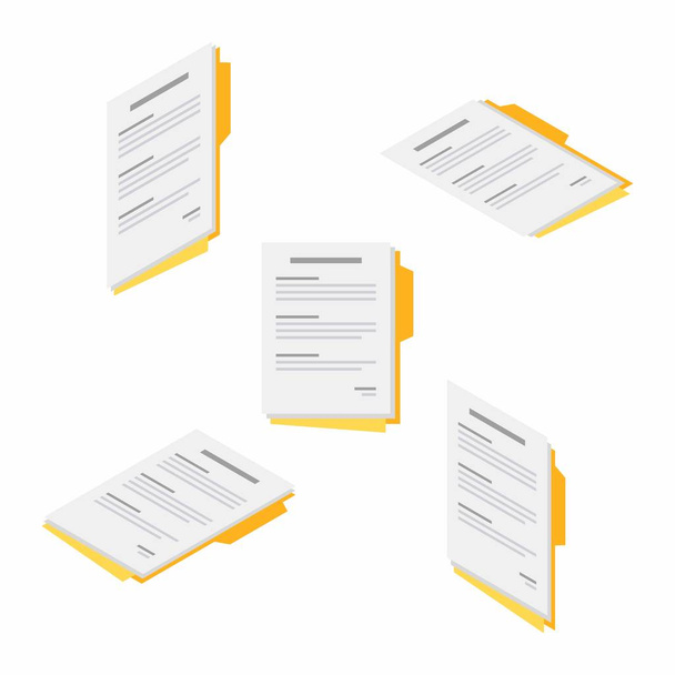 Document, Contract papers, Report, Agreement, Isometric, No background, Vector, Flat icon - Vector, Image