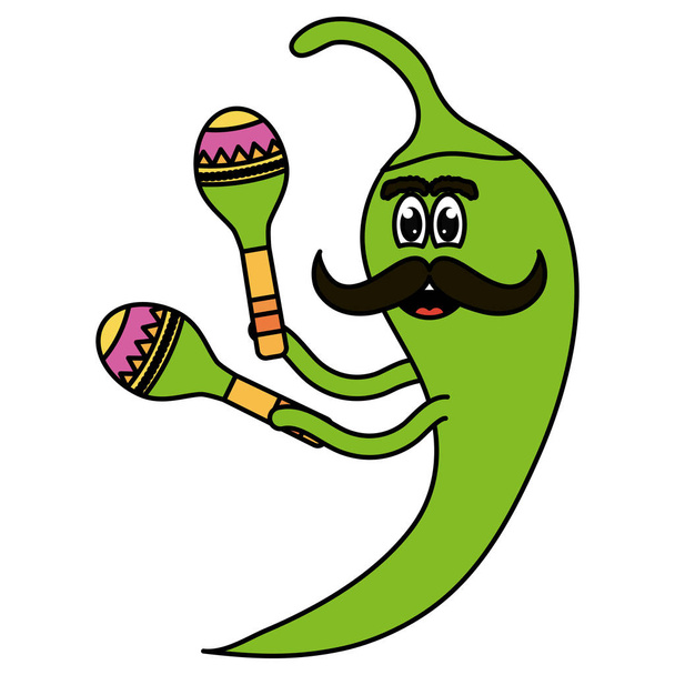 pimenta pimenta com personagem de quadrinhos maracas
 - Vetor, Imagem