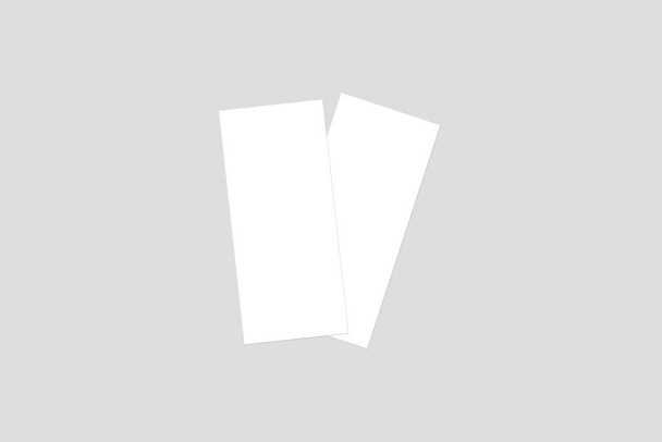 DL Flyer Mock-Up. Folleto de folleto en blanco sobre un fondo gris suave. Renderizado 3D
. - Foto, Imagen