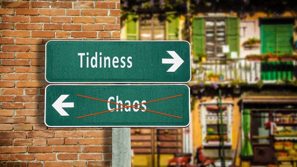 Street Sign to Tidiness versus Chaos - Photo, Image