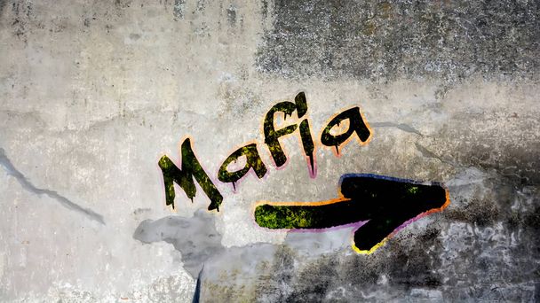 Graffiti de pared a la mafia
 - Foto, imagen