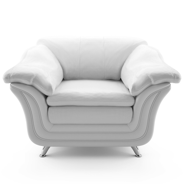 3d white leather armchair - Foto, imagen