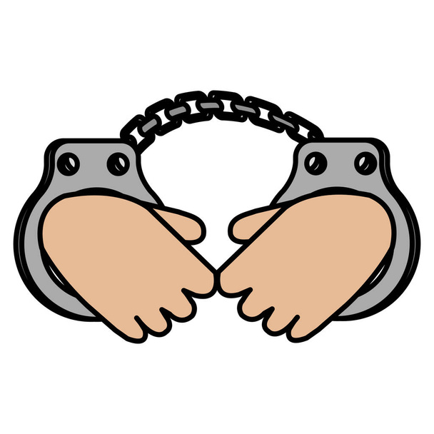 руки с иконкой наручников
 - Вектор,изображение