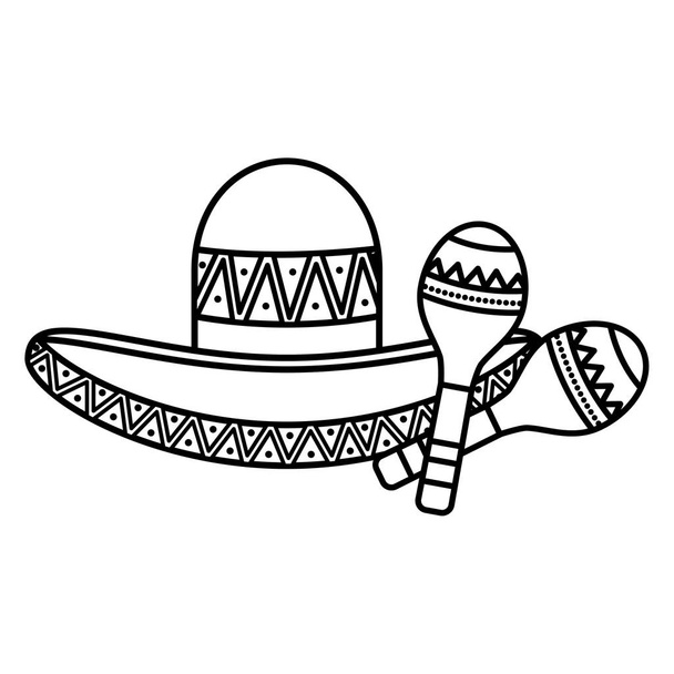 mexican hat traditional icon - Vector, Image