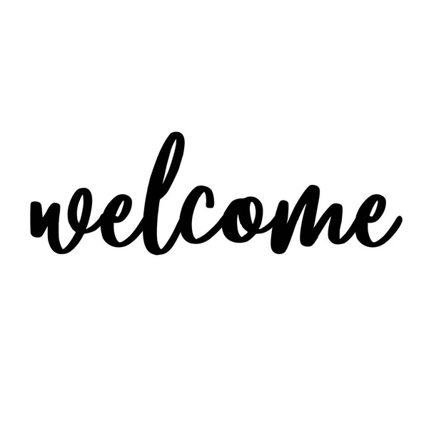 Lettering hello welcome wrote by brush. Hello welcome calligraphy. - Vector - Vector, Image