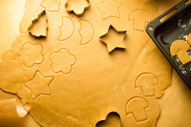 Closeup of gingerbread cookies for Christmas - 写真・画像