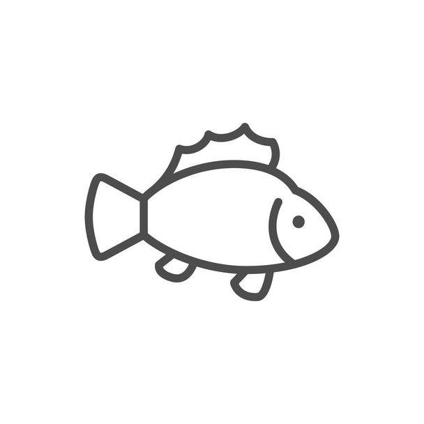 Fish line outline modern icon - Vector, Image
