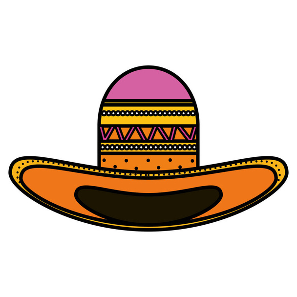 μεξικάνικο καπέλο παραδοσιακό εικονίδιο - Διάνυσμα, εικόνα