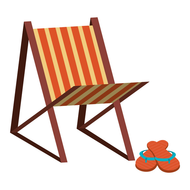 Krzesło plażowe z klapką - Wektor, obraz