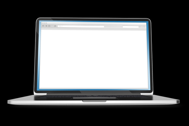 laptop op zwarte achtergrond - Foto, afbeelding