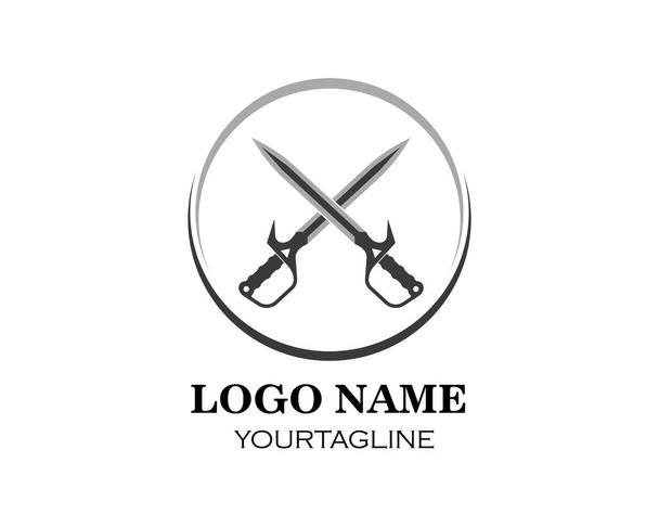 sword logo icon vector illustration design - Vector, Image