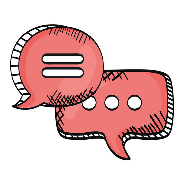 mensagens de bolhas de fala com desenho de alívio
 - Vetor, Imagem