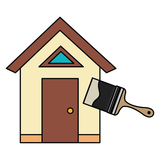 Дом с кистью
 - Вектор,изображение