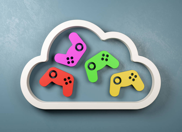 Cloud Gaming Service Concept Illustration - Φωτογραφία, εικόνα