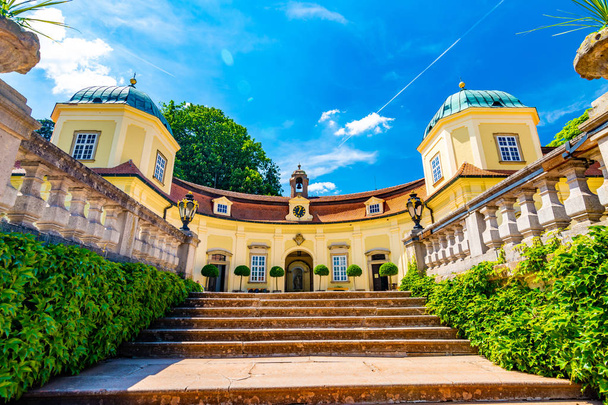 Buchlovice castle, Czech republic. Ancient heritage exterior built in baroque style. Famous tourist destination in South Moravia region - 写真・画像