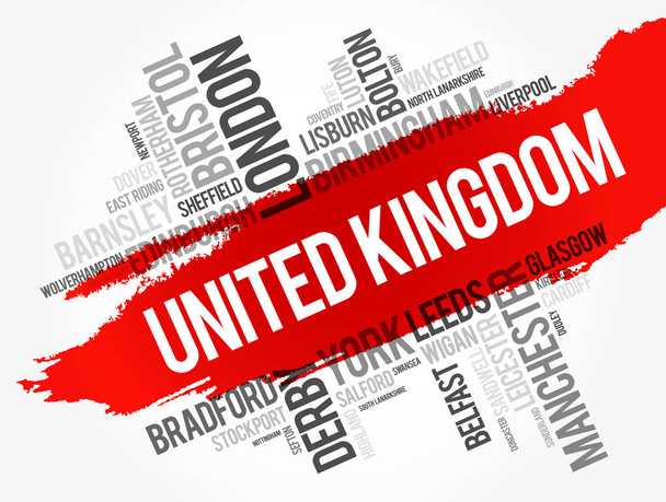 Liste der Städte und Gemeinden im Vereinigten Königreich - Vektor, Bild