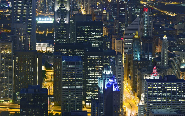 Night Life Chicago Skyline - Photo, Image