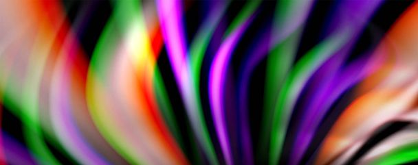 Fluid color waves with light effects, vector abstract background - Vector, Image