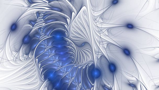 fantastische fractale patroon in blauw. - Foto, afbeelding