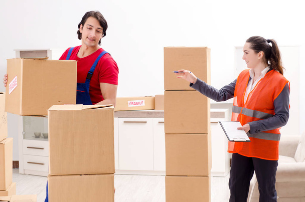 Professional movers doing home relocation  - Фото, зображення